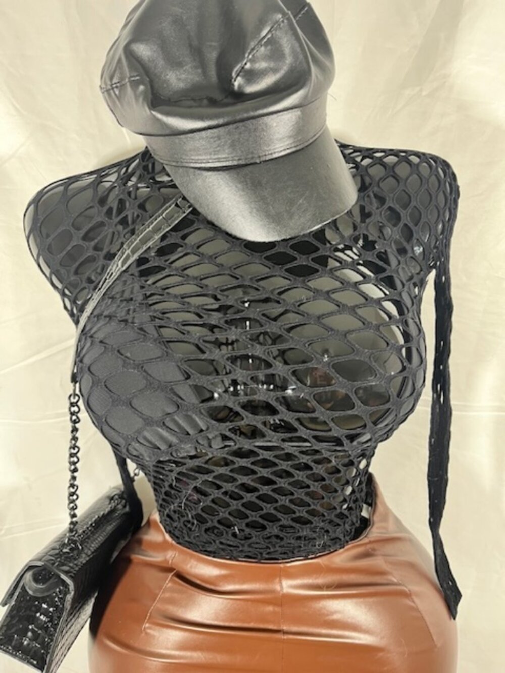 Sexy Black Fishnet Mesh Cover Top Sz S/M